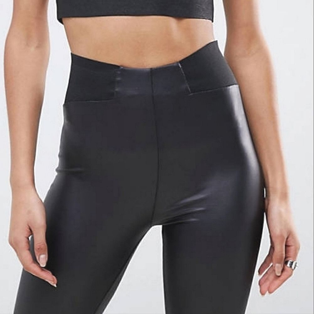 ASOS Design Leather Look Black Leggings
